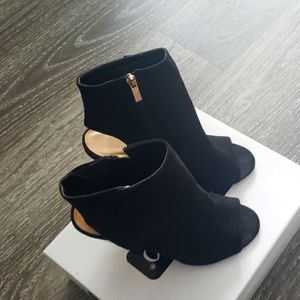 Black and Gold Wedge Bootie